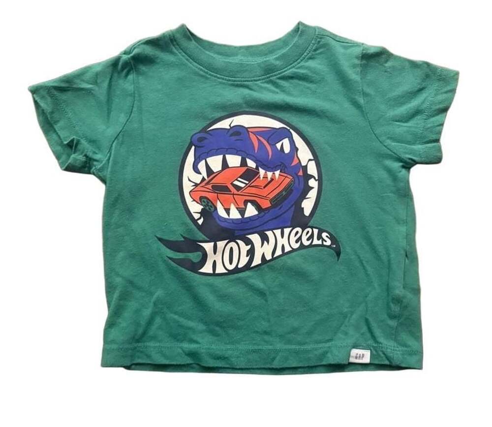 Gap Hot Wheels Graphic T-Shirt Size 18-24 Months Green Cotton
